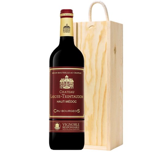 Chateau Larose-Trintaudon Red Wine 75cl In Pine Wooden Gift Box